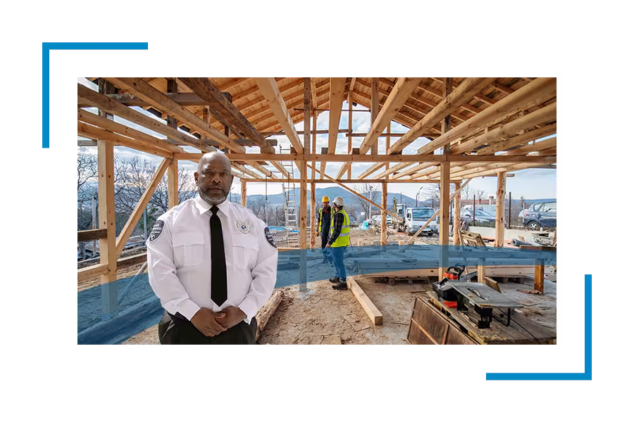 Security guard on construction site