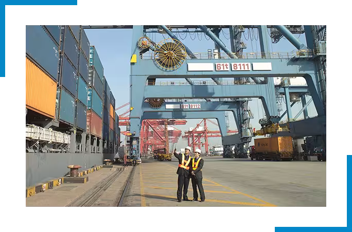 port image with people 